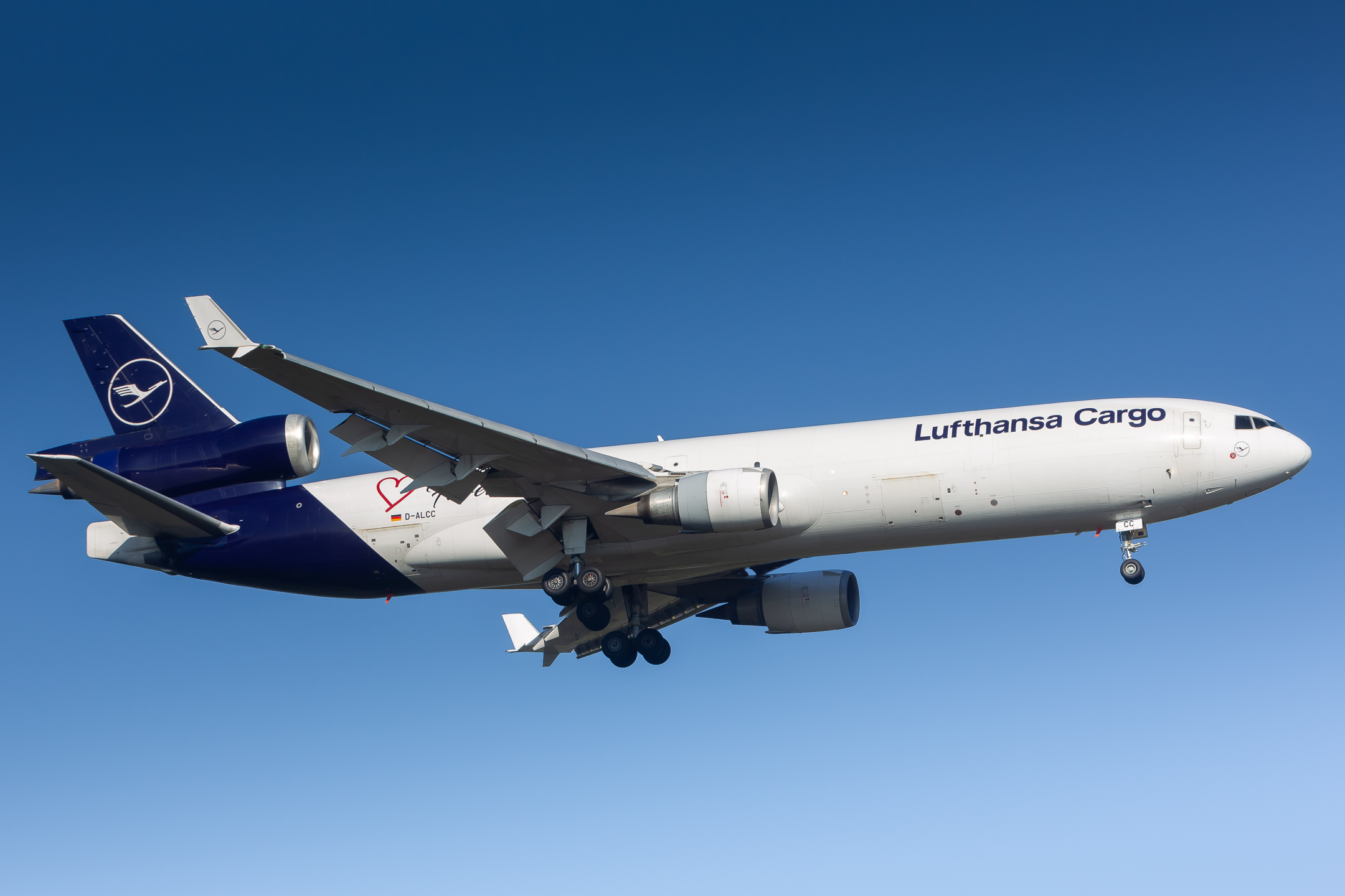 Lufthansa Cargo McDonnell Douglas MD11 (Registration "D-ALCC") at Frankfurt Airport / FRA