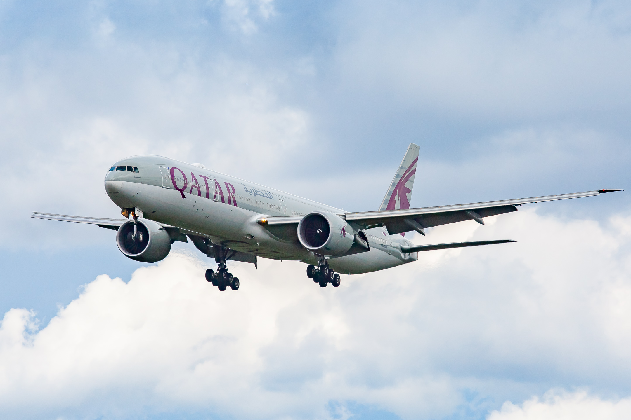 Qatar Boeing 777 (Registration "A7-BAV") at Frankfurt Airport / FRA