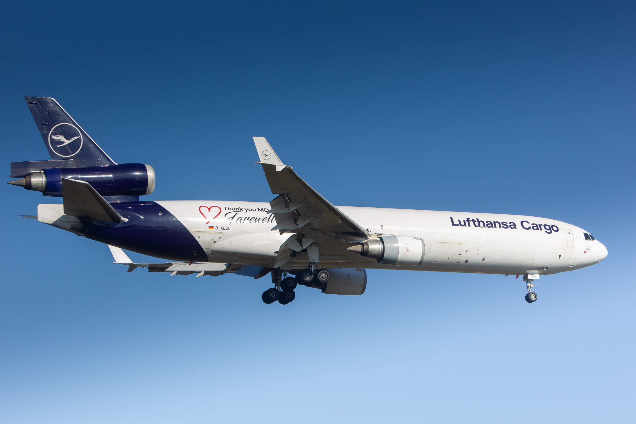 Lufthansa Cargo McDonnell Douglas MD11 (Registration "D-ALCC") at Frankfurt Airport / FRA