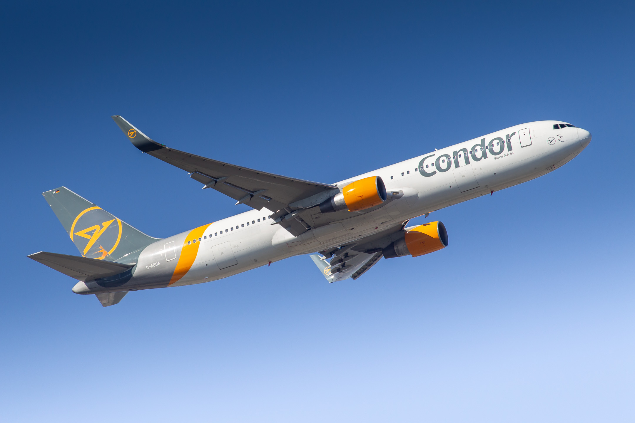 Condor Boeing 767 (Registration "D-ABUA") at Frankfurt Airport / FRA