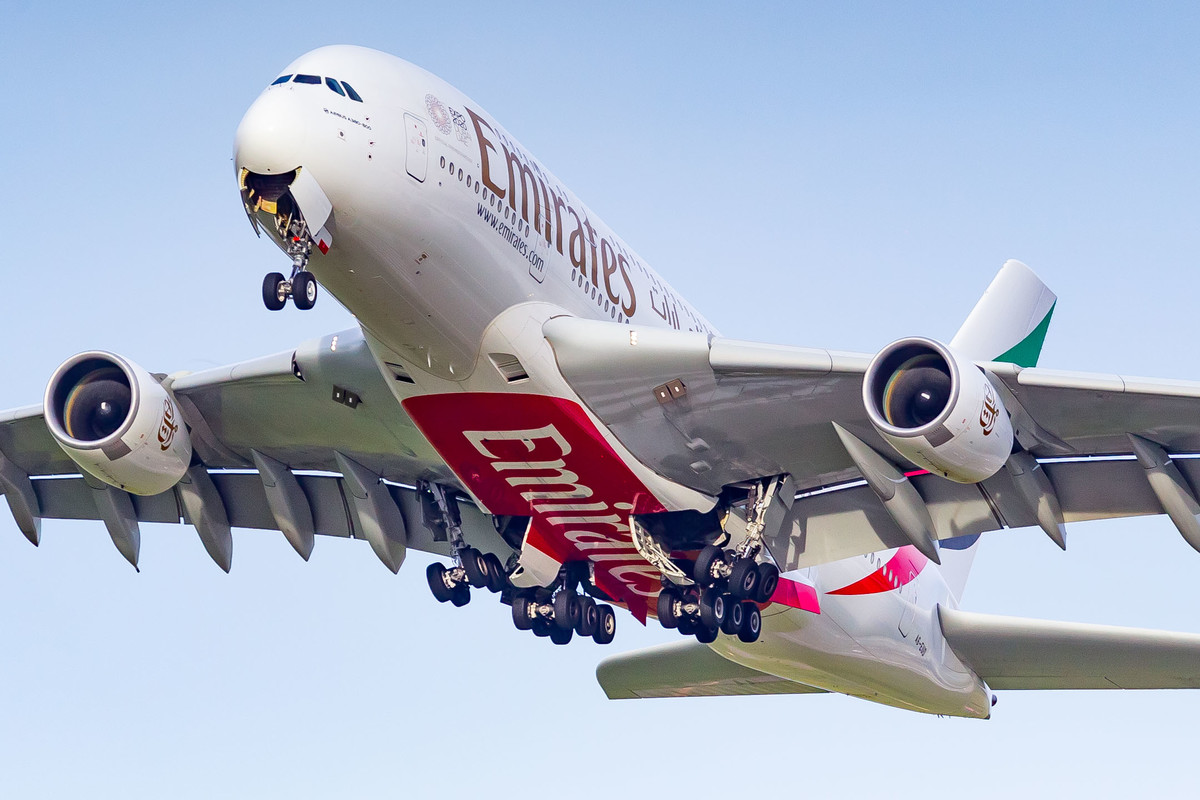 Emirates Airbus A380 (Registration "A6-EUD") at Düsseldorf Airport / DUS