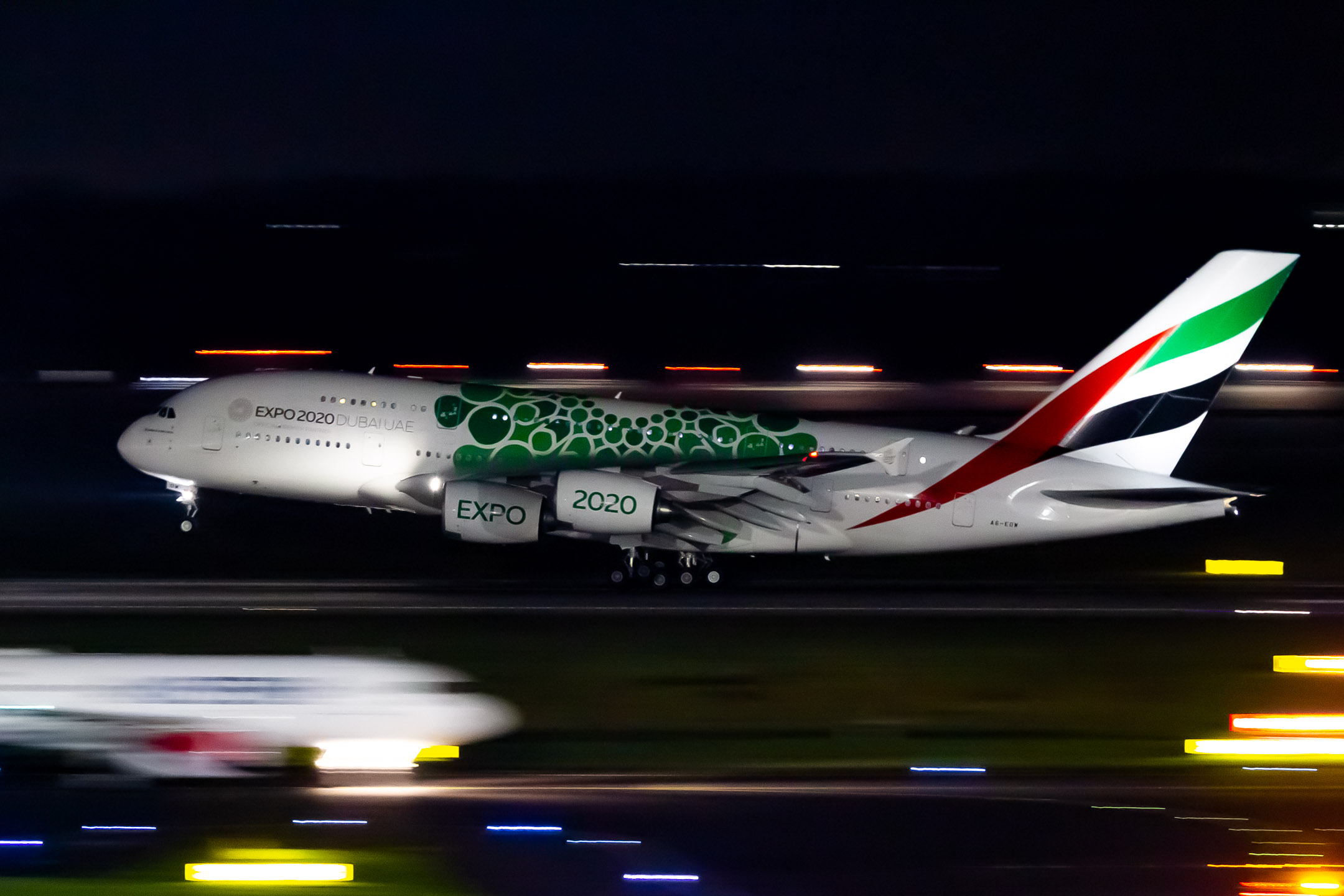 Emirates Airbus A380 (Registration "A6-EOW") at Düsseldorf Airport / DUS